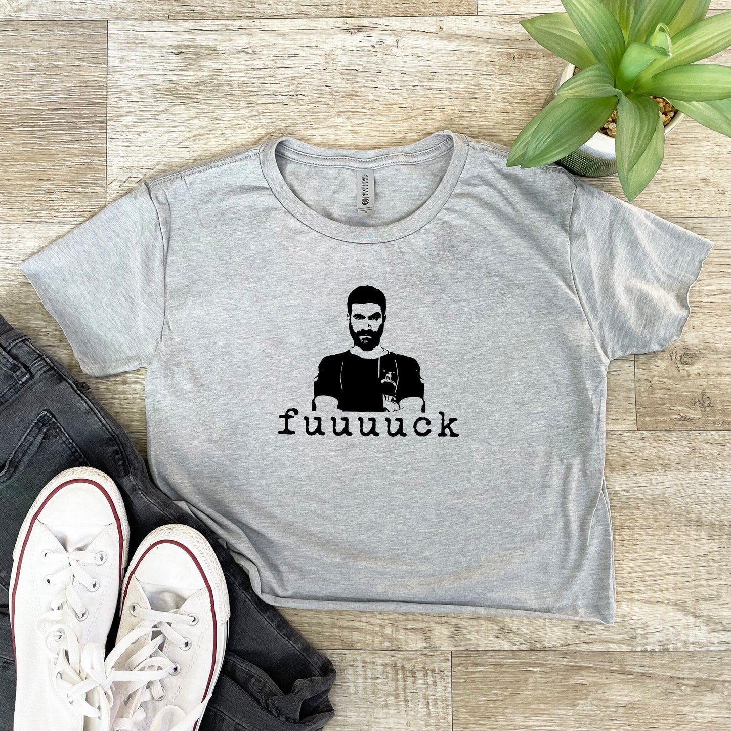 Fuuuuck (Roy Kent) - Women's Crop Tee - Heather Gray or Gold or Gold