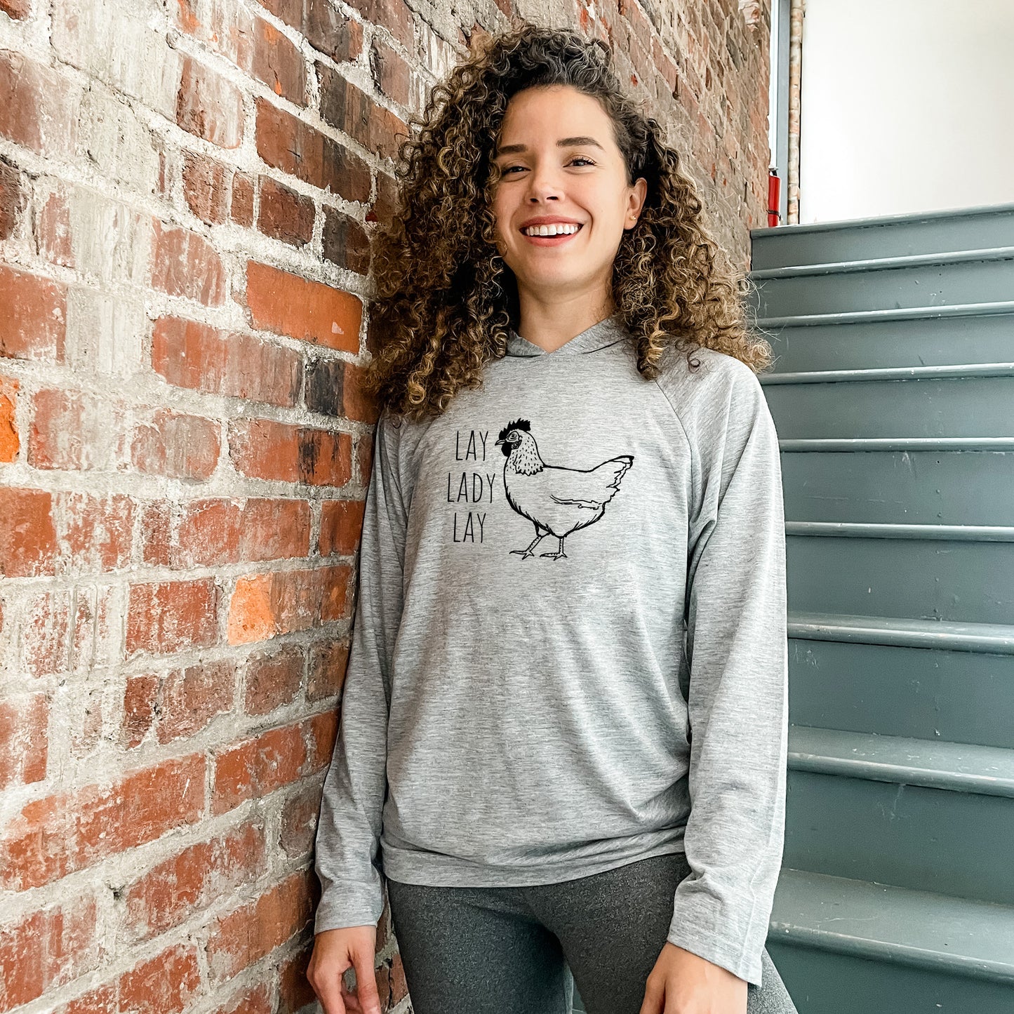 Lay Lady Lay (Chicken) - Unisex T-Shirt Hoodie - Heather Gray