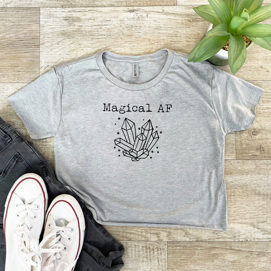 Magical AF - Women's Crop Tee - Heather Gray or Gold