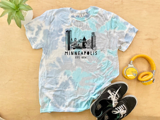 Minneapolis (MN) - Mens/Unisex Tie Dye Tee - Blue