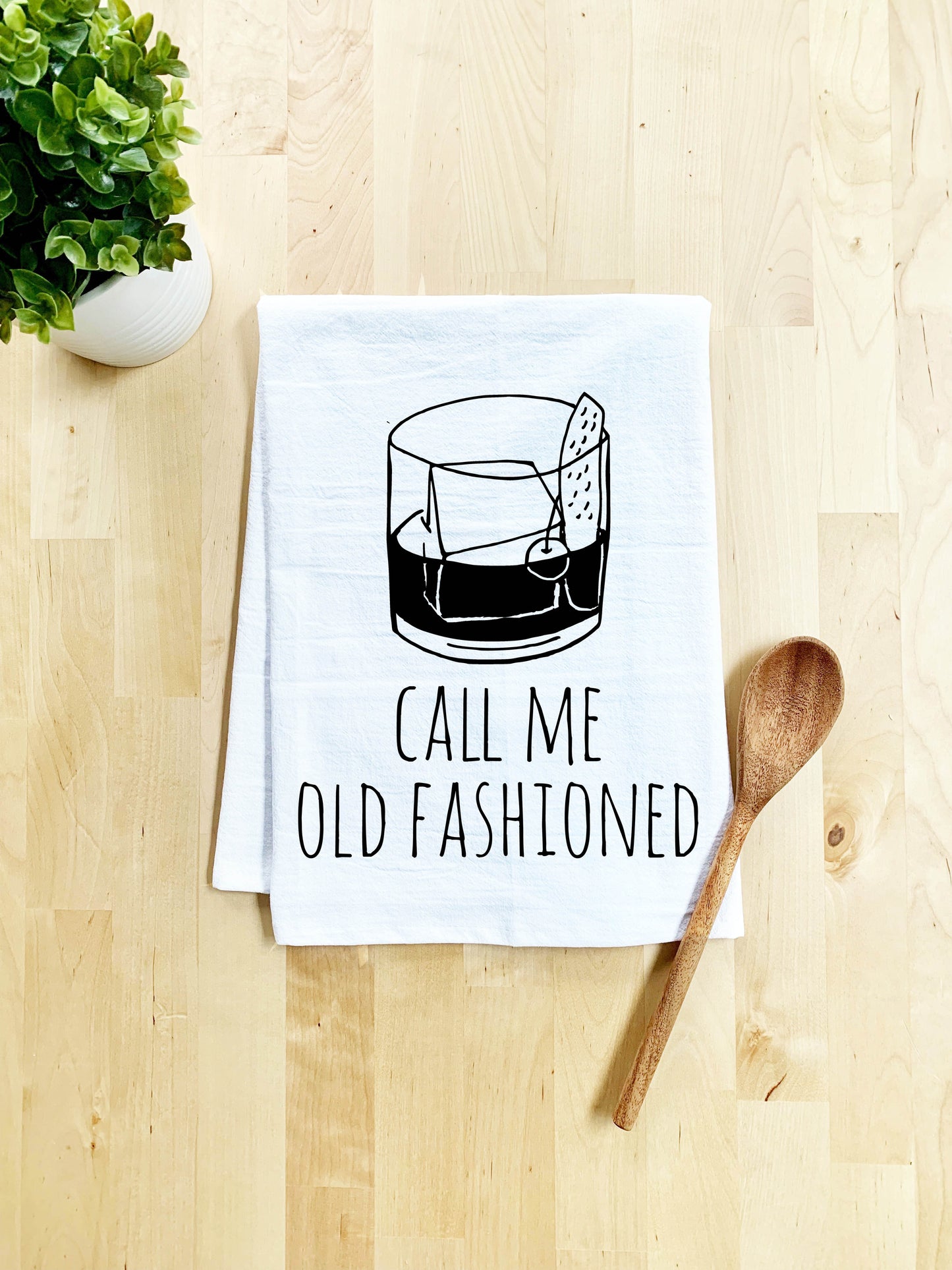 Call Me Old Fashioned Dish Towel - White Or Gray - MoonlightMakers
