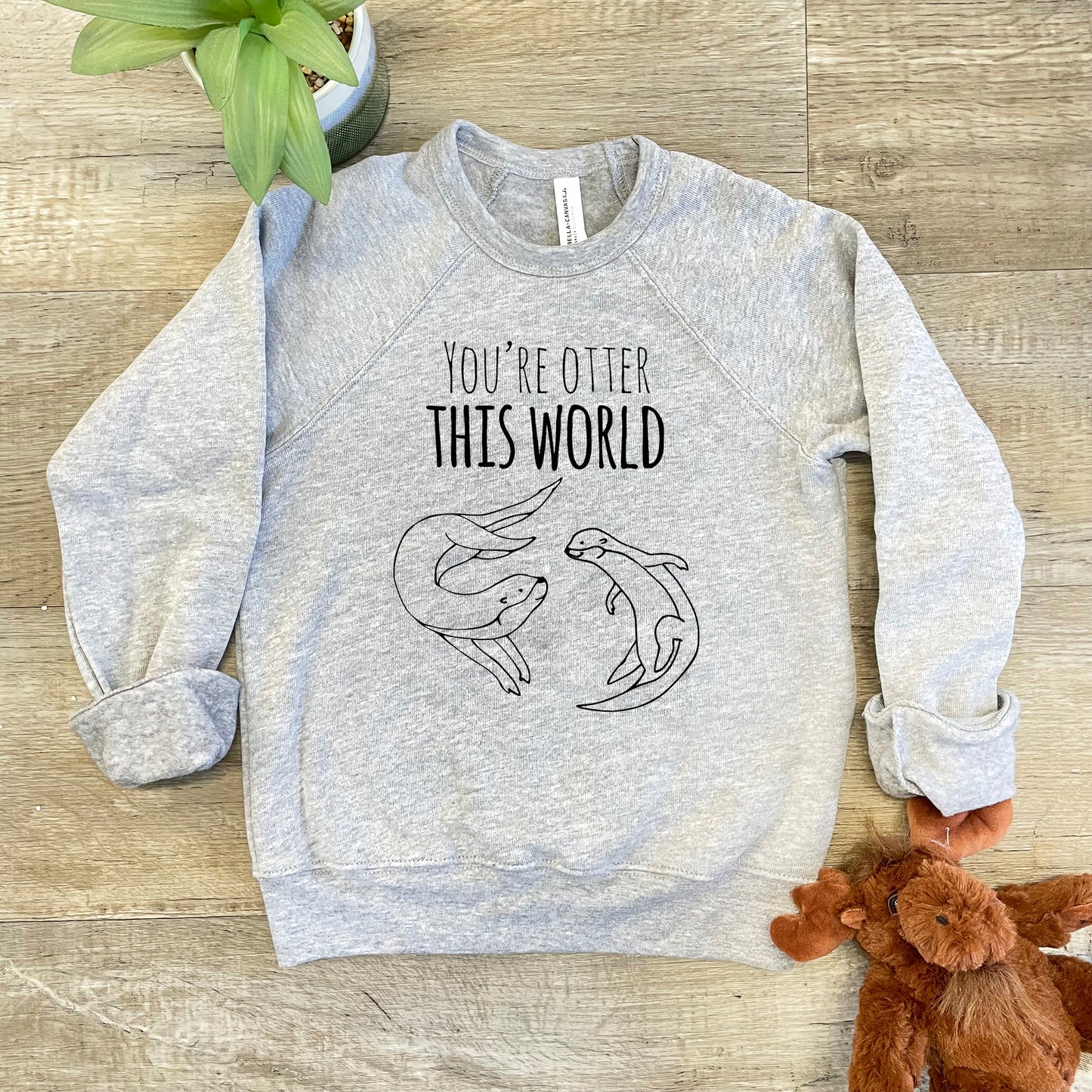You're Otter This World - Kid's Sweatshirt - Heather Gray or Mauve