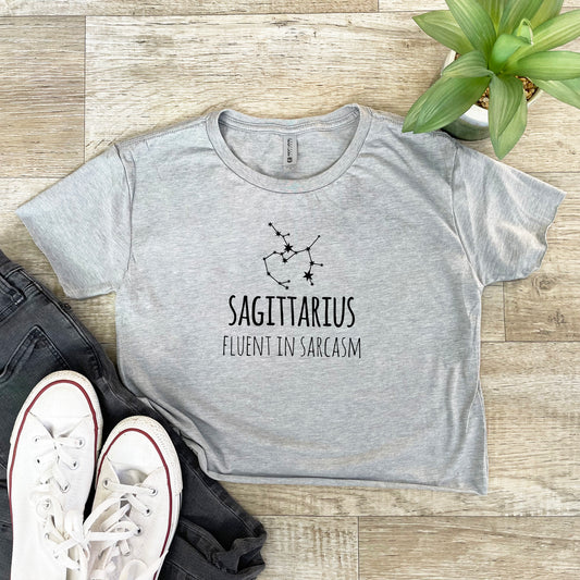 Sagittarius - Women's Crop Tee - Heather Gray or Gold