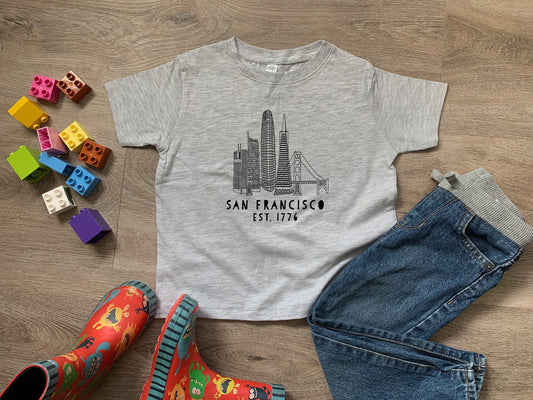 San Francisco Skyline - Toddler Tee - Heather Gray