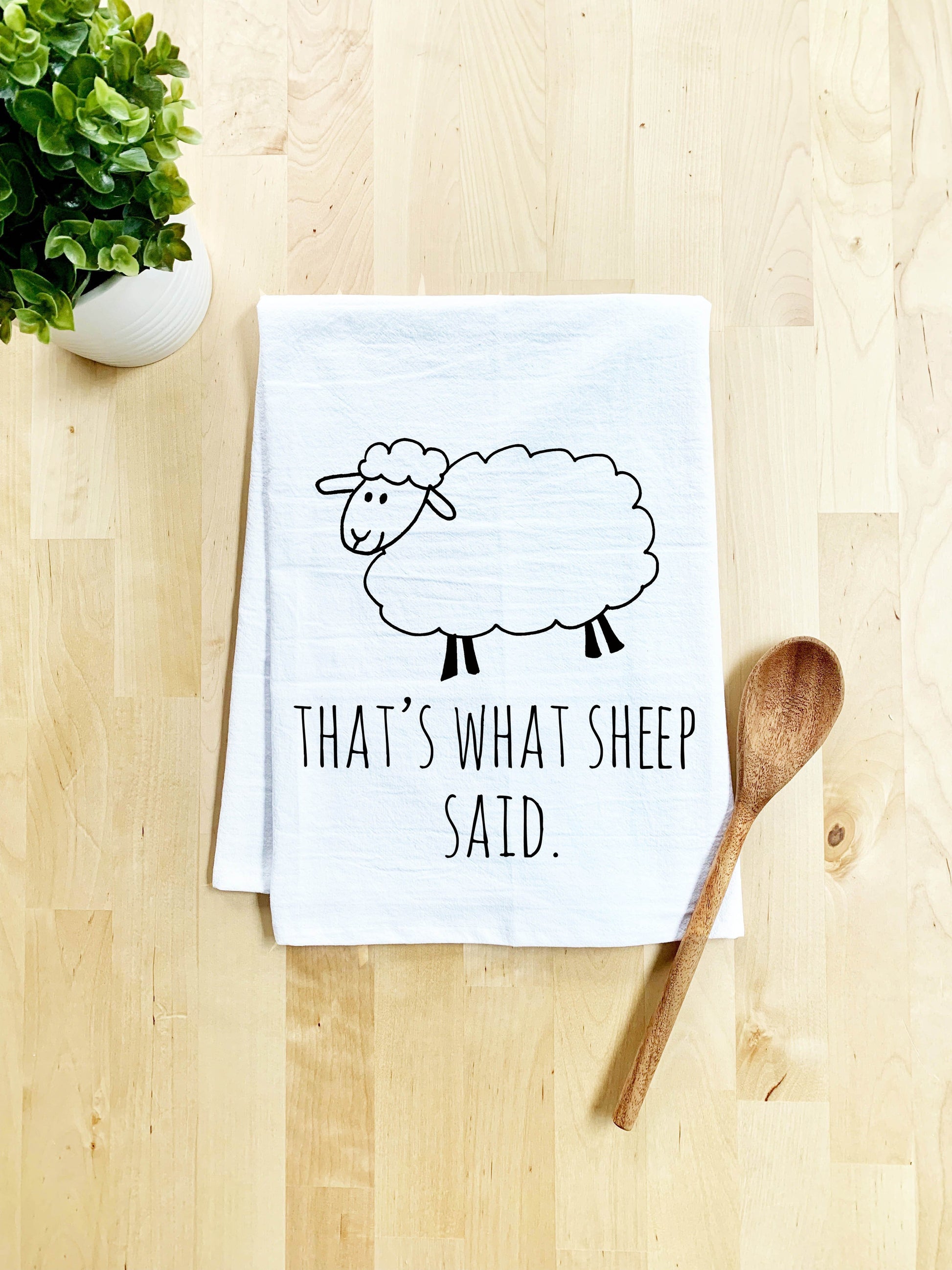 That's What Sheep Said Dish Towel - White Or Gray - MoonlightMakers