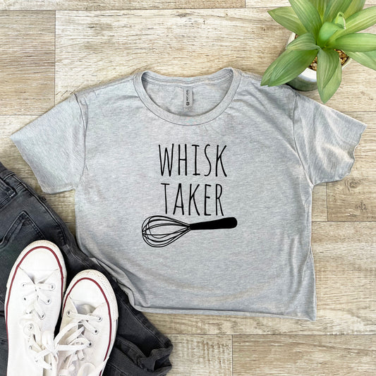 Whisk Taker (Baking) - Women's Crop Tee - Heather Gray or Gold
