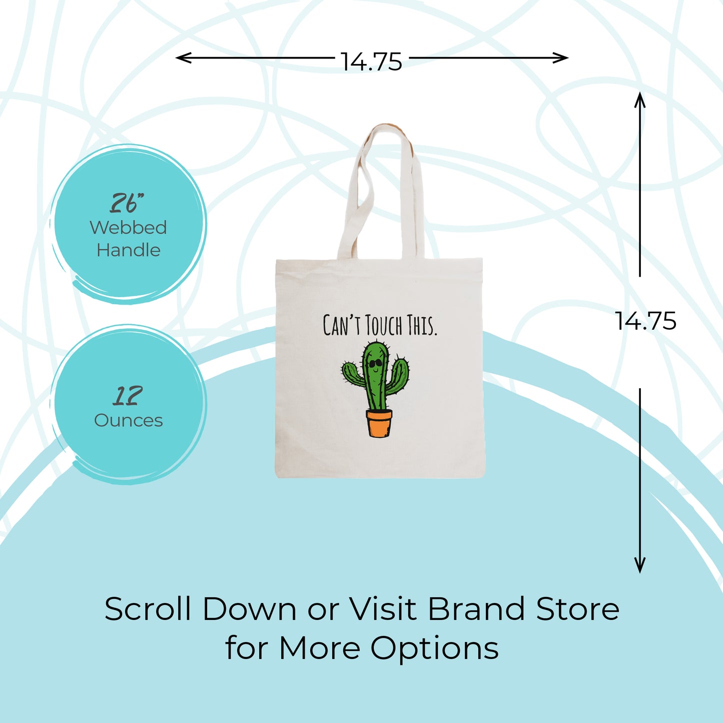 a tote bag with a cactus on it