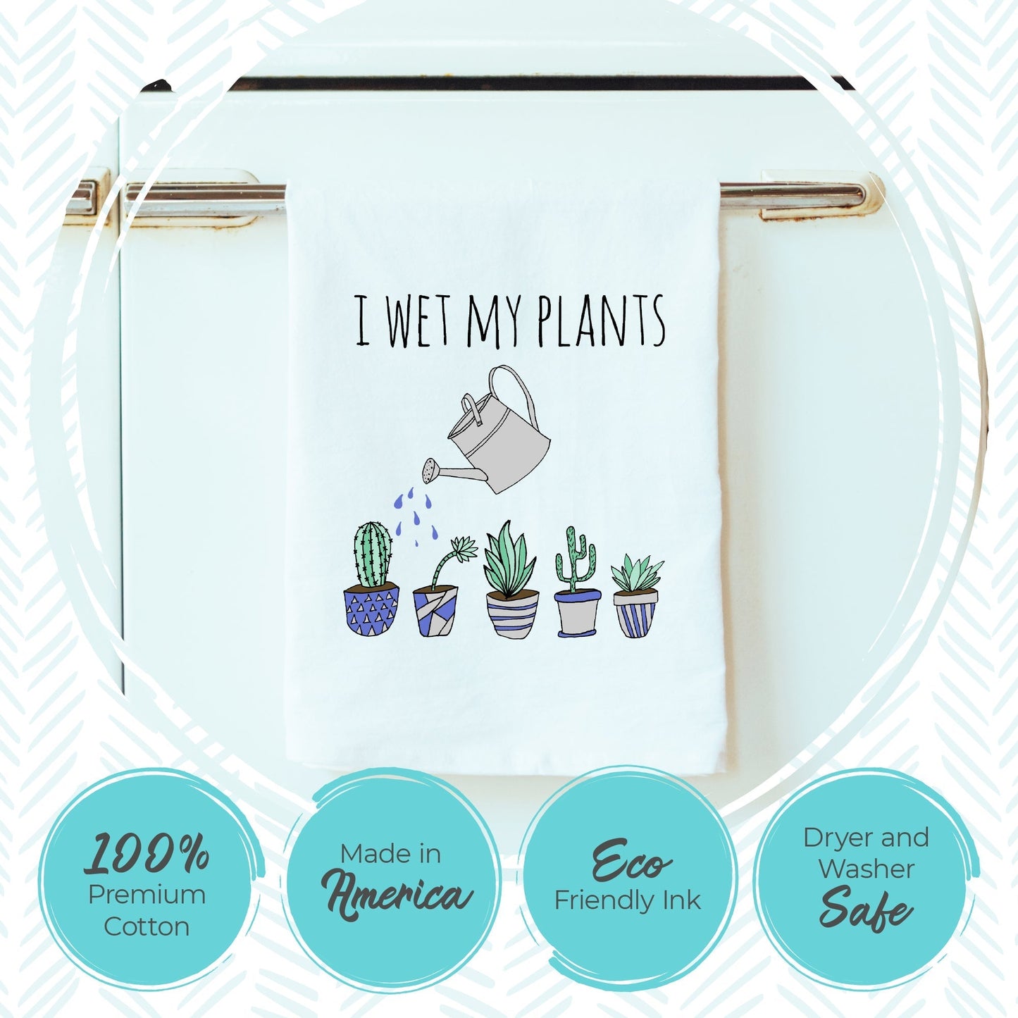 Full Color Dish Towel - I Wet My Plants - White - MoonlightMakers