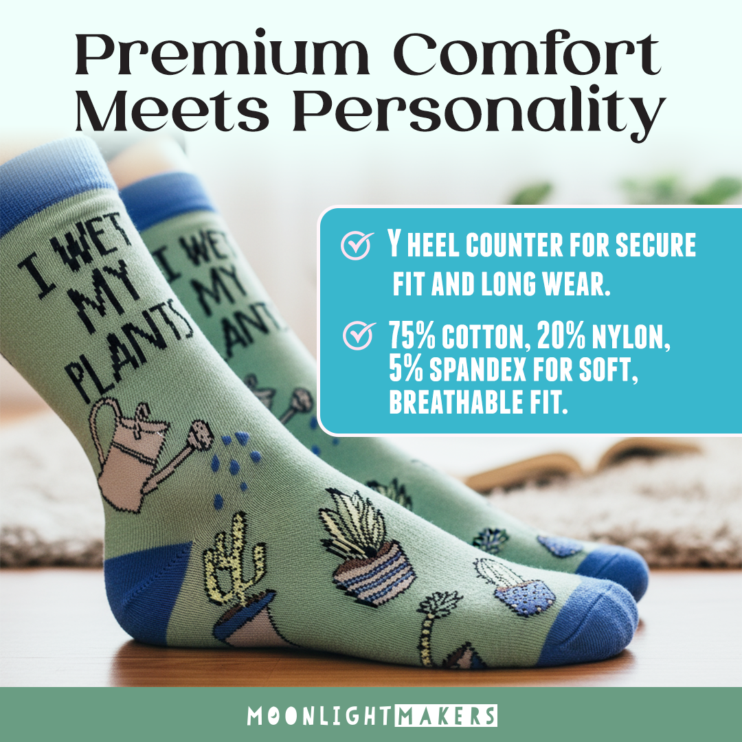 I Wet My Plants Funny Knit Socks
