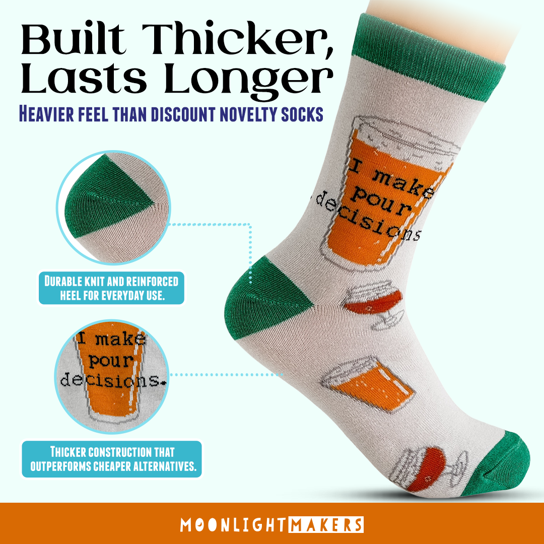 I Make Pour Decisions Funny Knit Socks