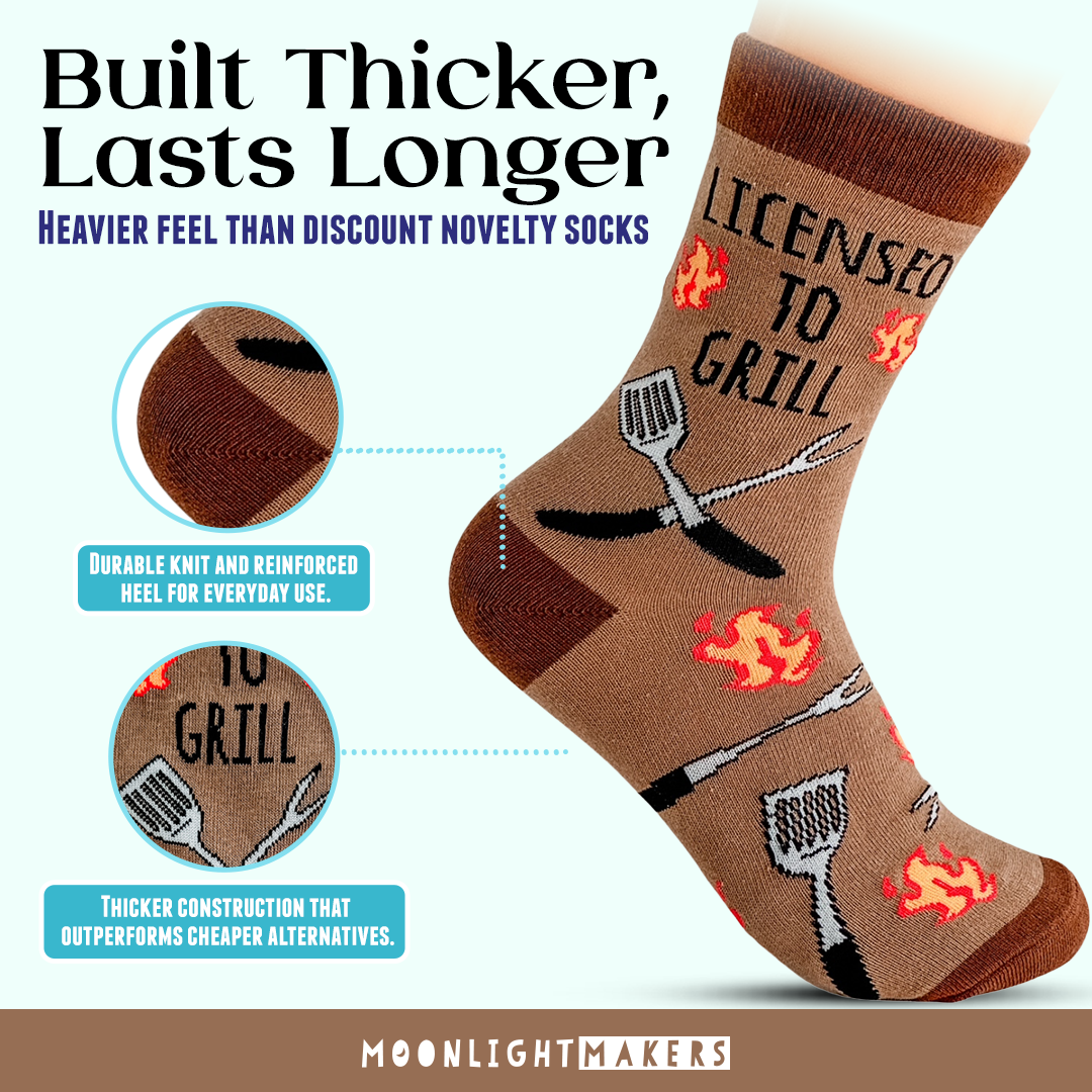 Licensed to Grill Funny Socks