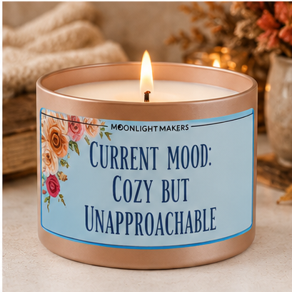 Current Mood: Cozy But Unapproachable - 8oz 100% Natural Soy Wax Candle