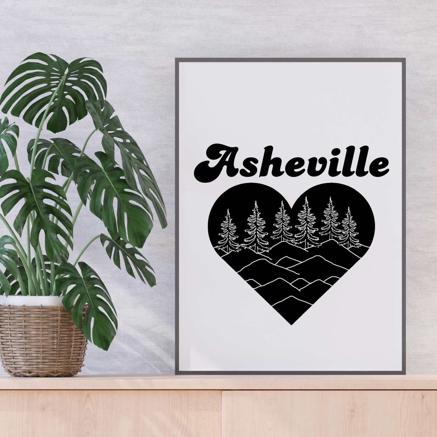 Asheville Heart Art Print