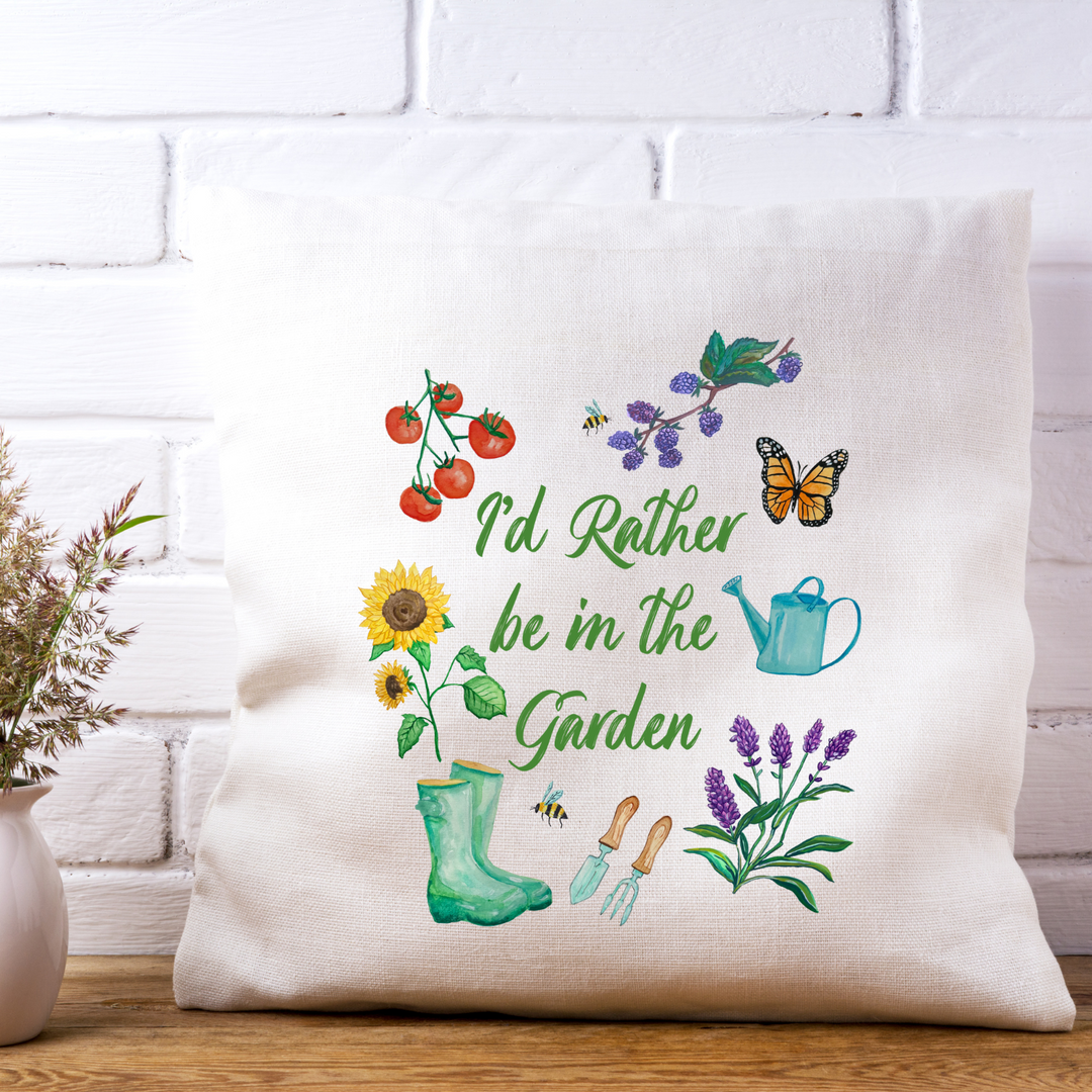 I'd Rather Be In The Garden Throw Pillow
