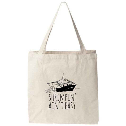 a tote bag with a ship on it