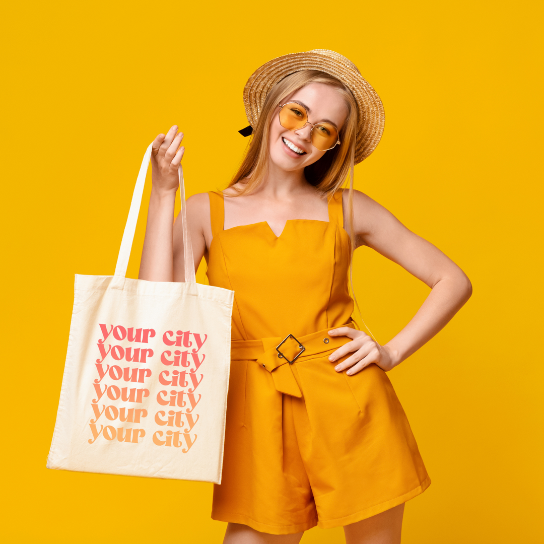 Custom / Your City - Ombre Cities Collection - Full Color Tote (Blue, Green, or Orange)