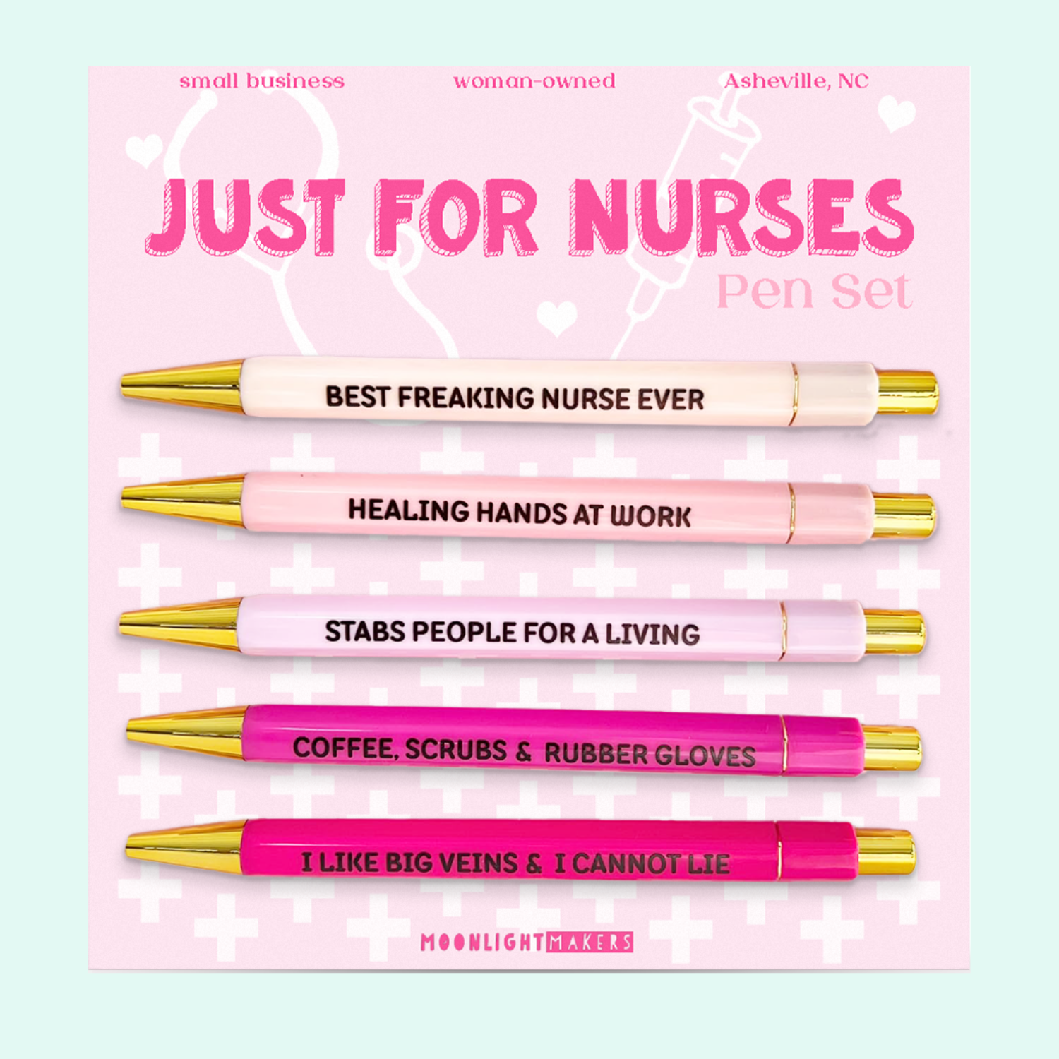 Nurse Gift Set – Nurse Pen Set, Shift Happens Zipper Pouch, To Do Or Not To Do Notepad