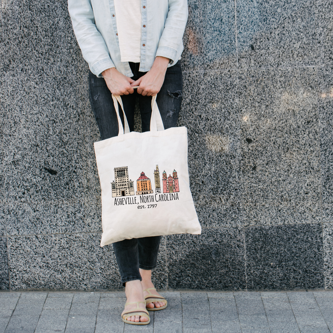 Downtown Historic Asheville, NC Full Color Tote - MoonlightMakers