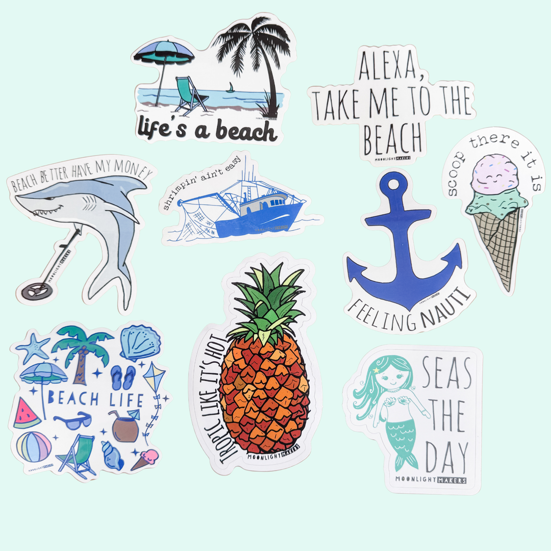 SALE Beachy Stickers - MoonlightMakers