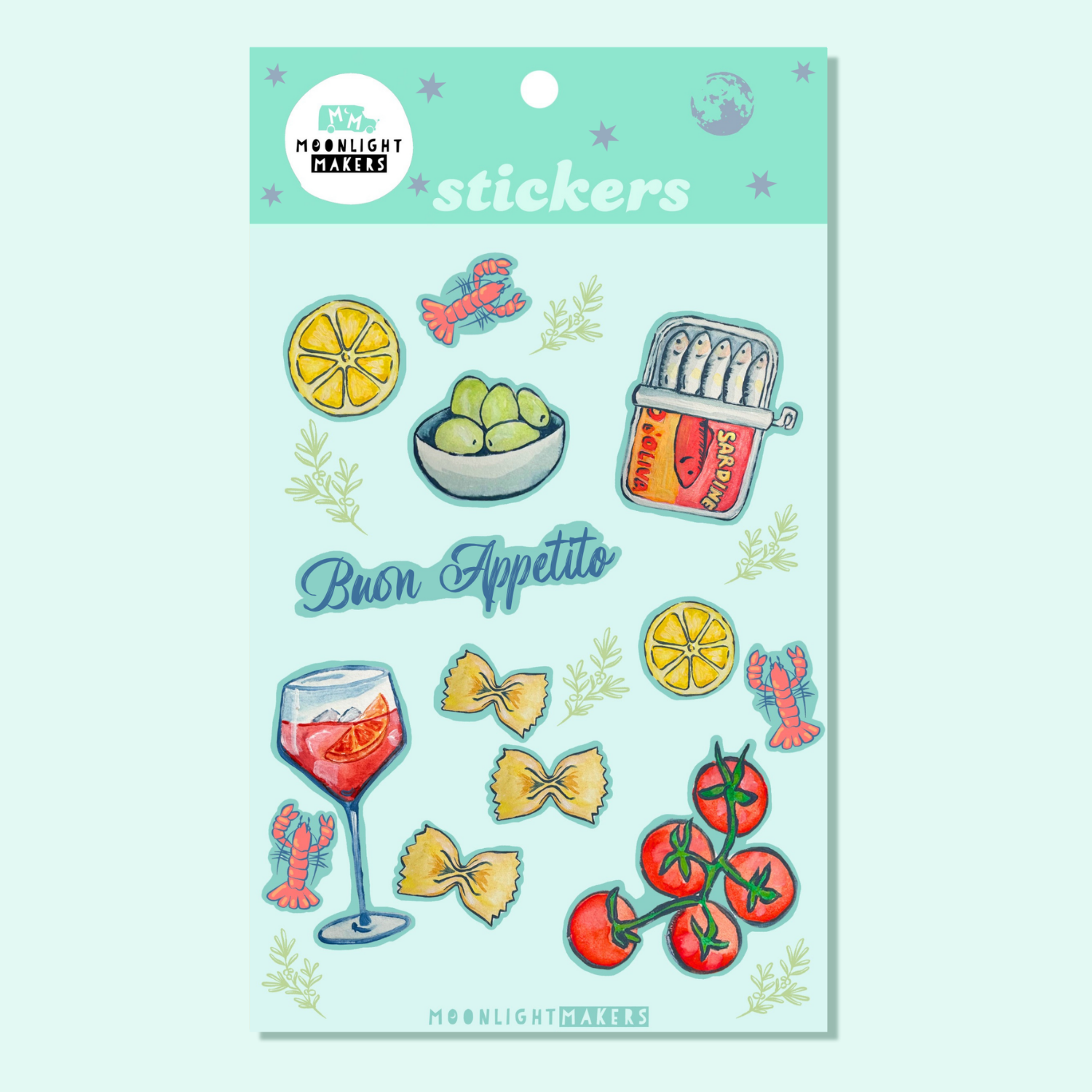SALE Buon Appetito Sticker Sheet - MoonlightMakers