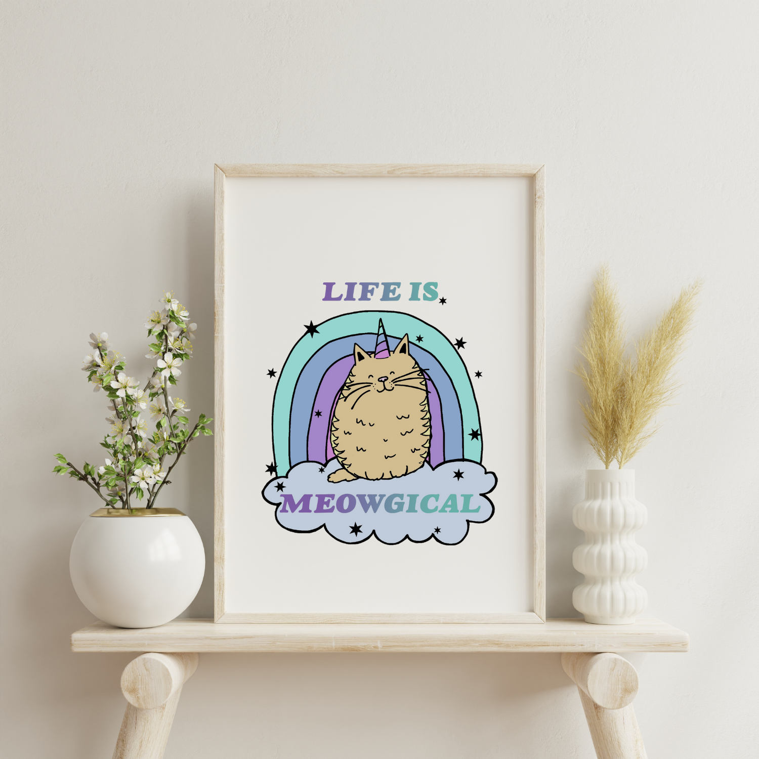 Life Is Meowgical Art Print