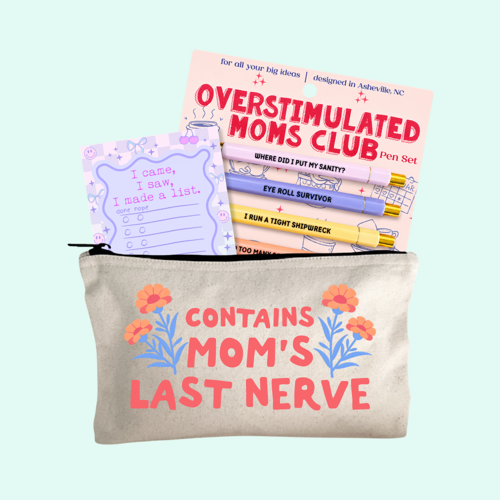 Mom Gift Set – Mom Pen Set, Mom's Last Nerve Zipper Pouch, I Came I Saw Notepad