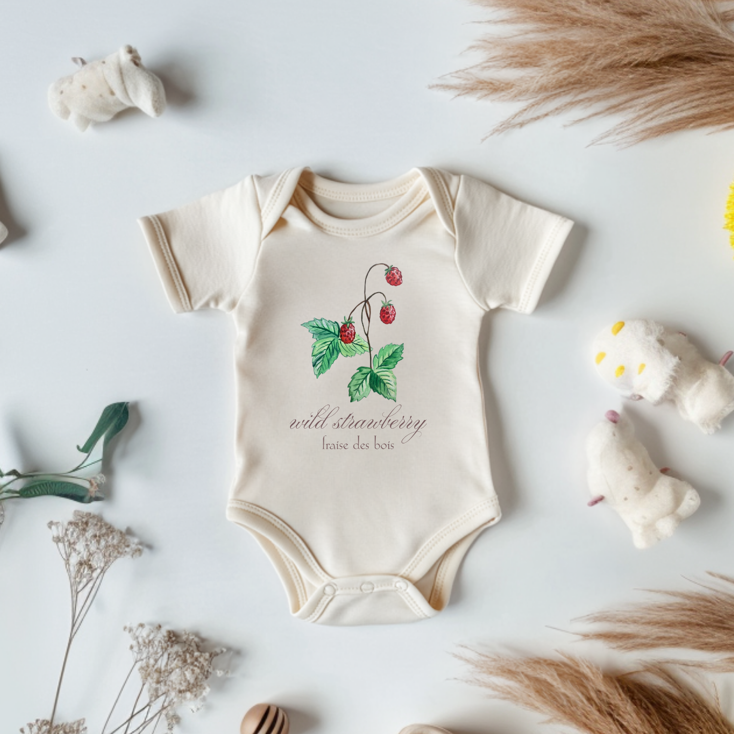 Wild Strawberry - Onesie - Oatmeal