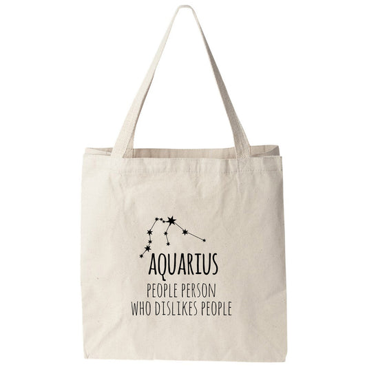 a tote bag with the words aquarius on it