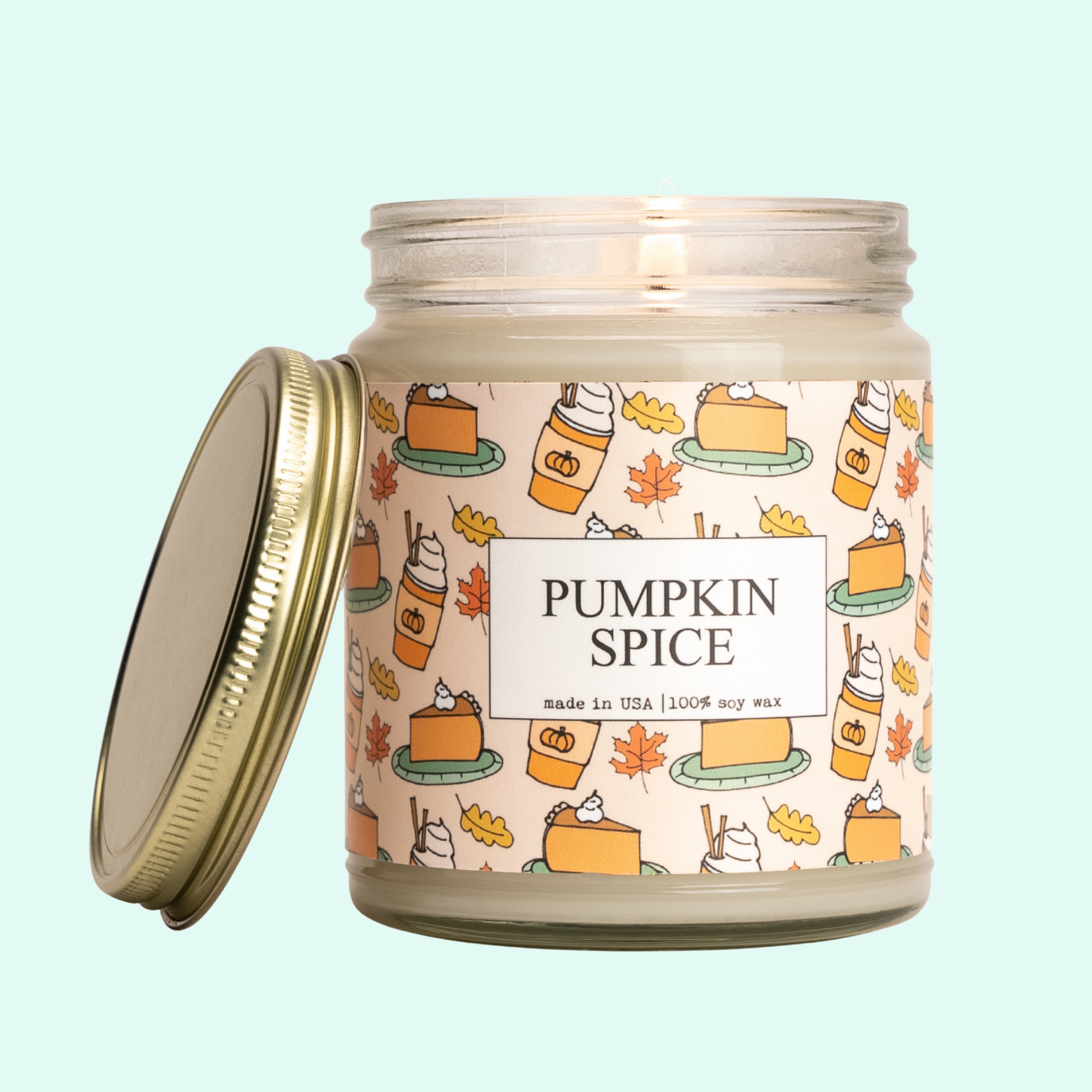 Pumpkin Spice Scented Candle - 9oz Glass Jar Soy Candle