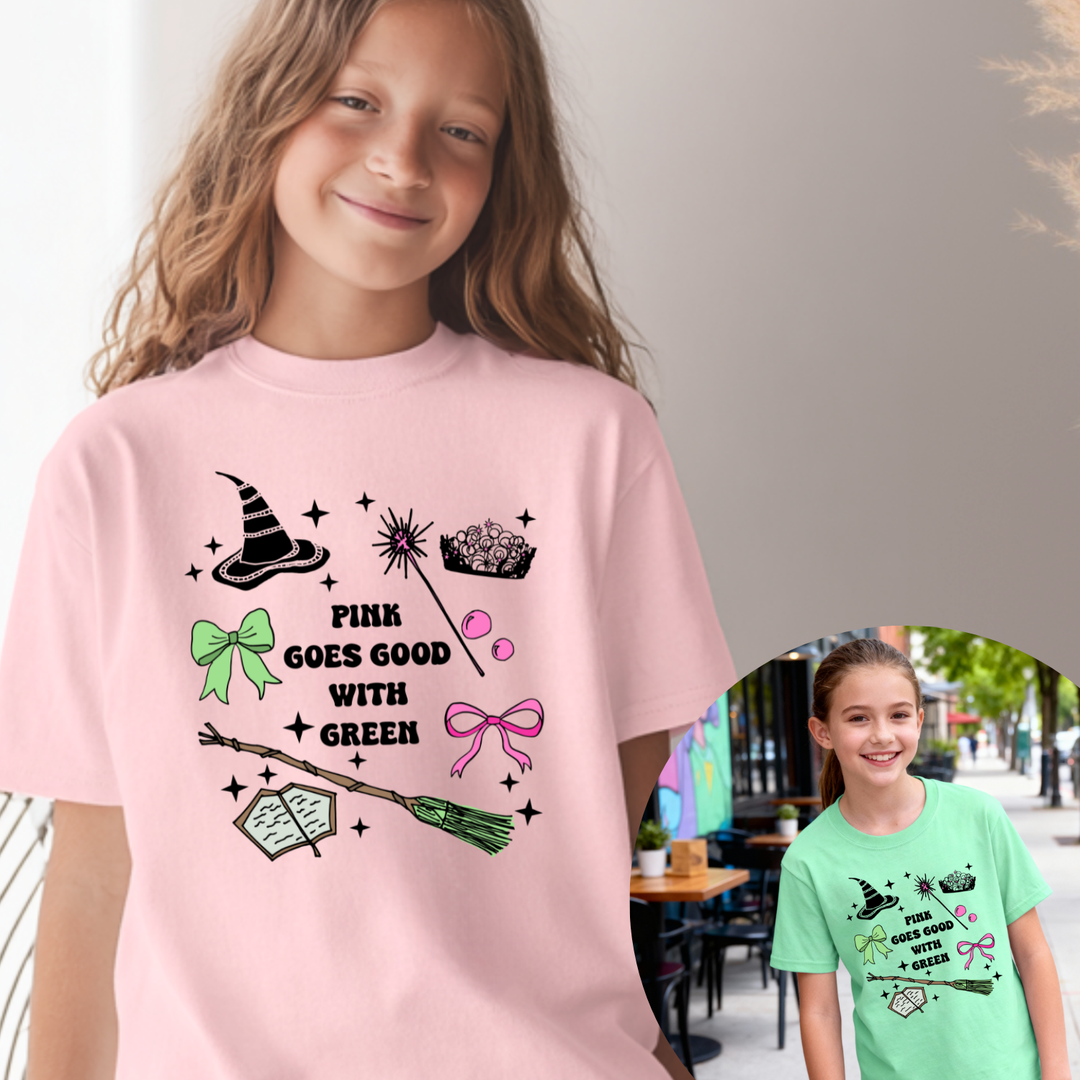 Pink Goes Good With Green - Wicked Inspired Kid's Tee