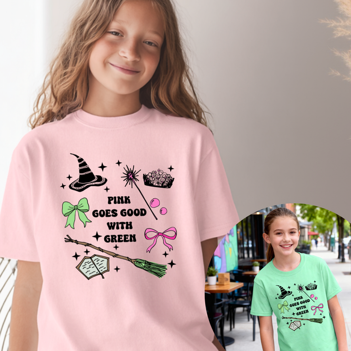Pink Goes Good With Green - Wicked Inspired Kid's Tee
