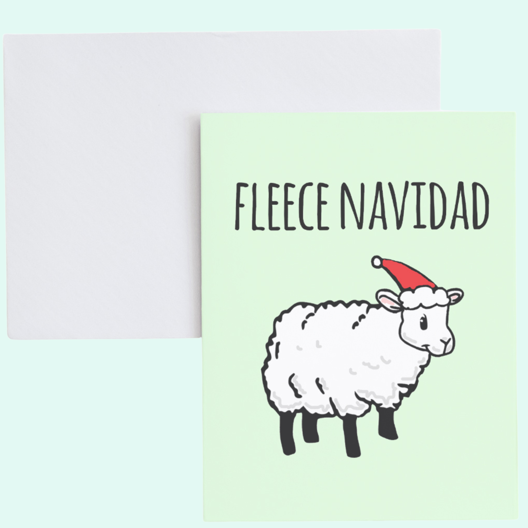 SALE Fleece Navidad - Christmas Card (Green) - MoonlightMakers