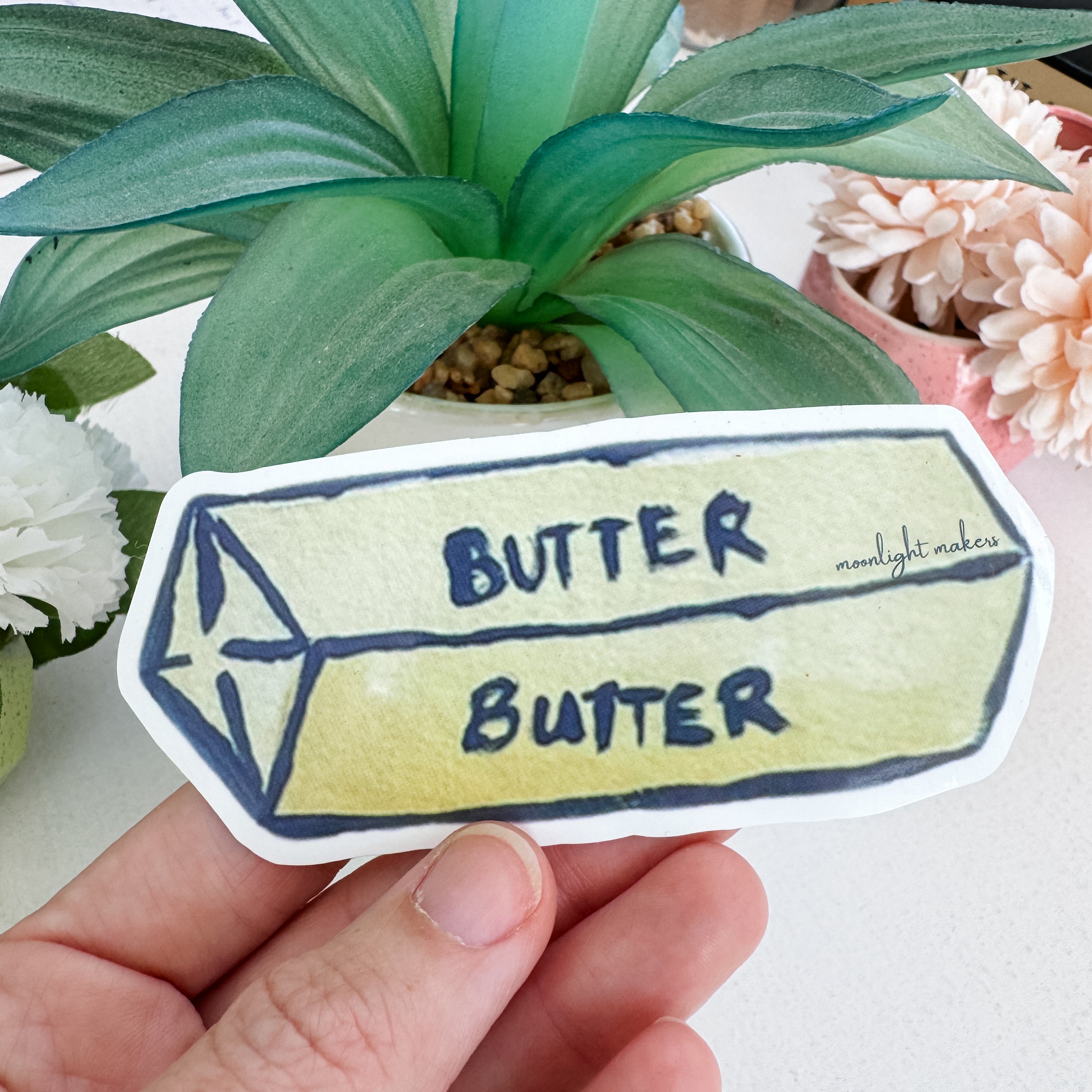 Butter - Watercolor Die Cut Sticker