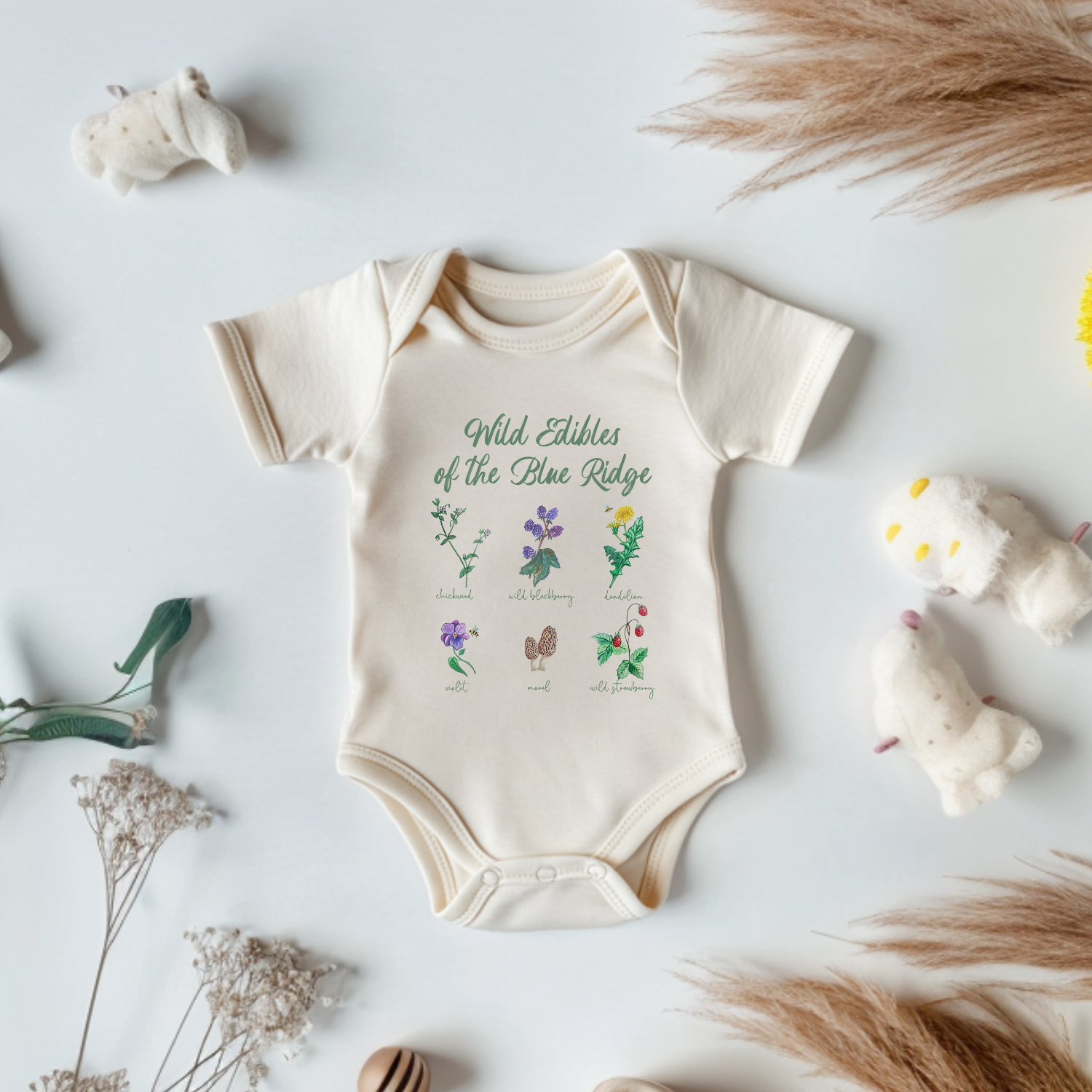 Wild Edibles of The Blue Ridge - Onesie - Oatmeal