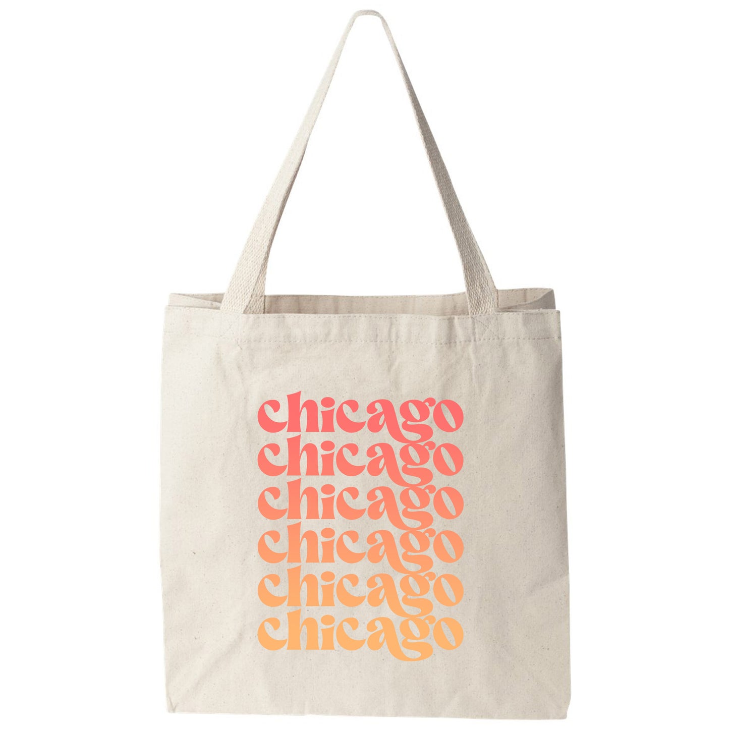 a chicago tote bag on a white background