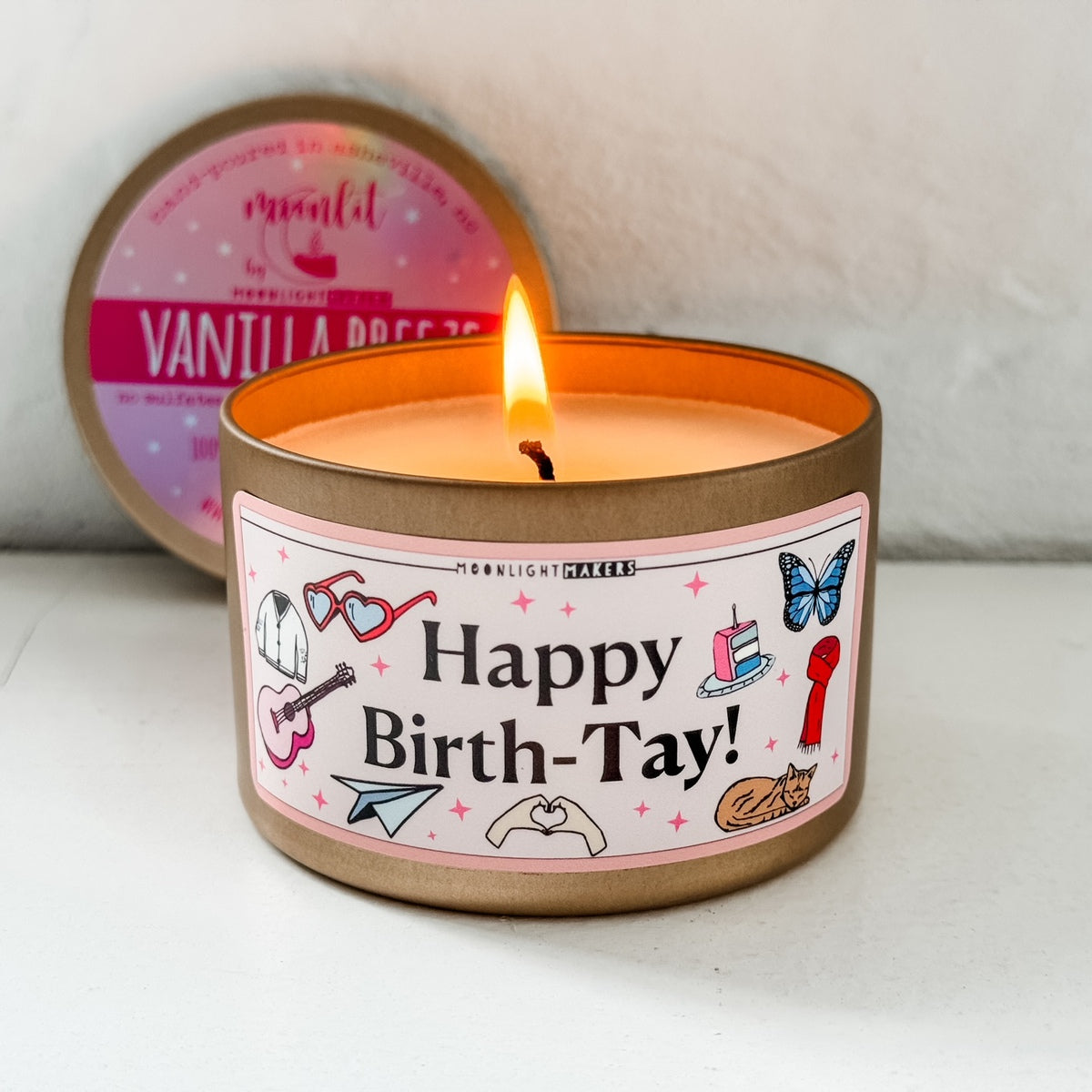 a candle that is sitting on a table