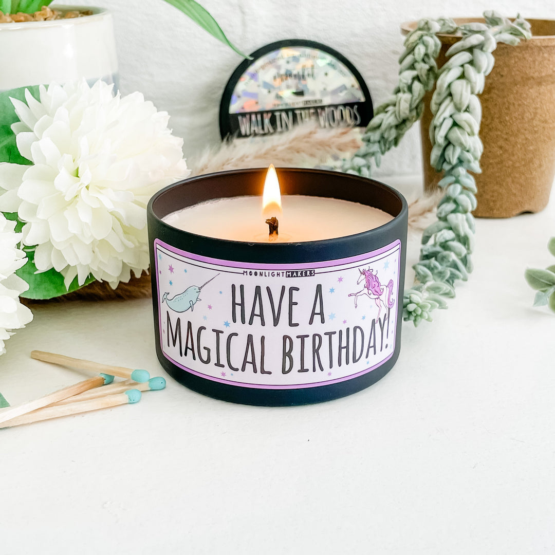 Have A Magical Birthday! - 8oz 100% Natural Soy Wax Candle - MoonlightMakers
