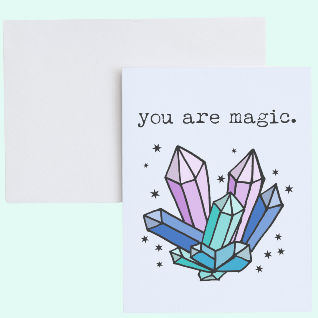 a card with a card saying you are magic