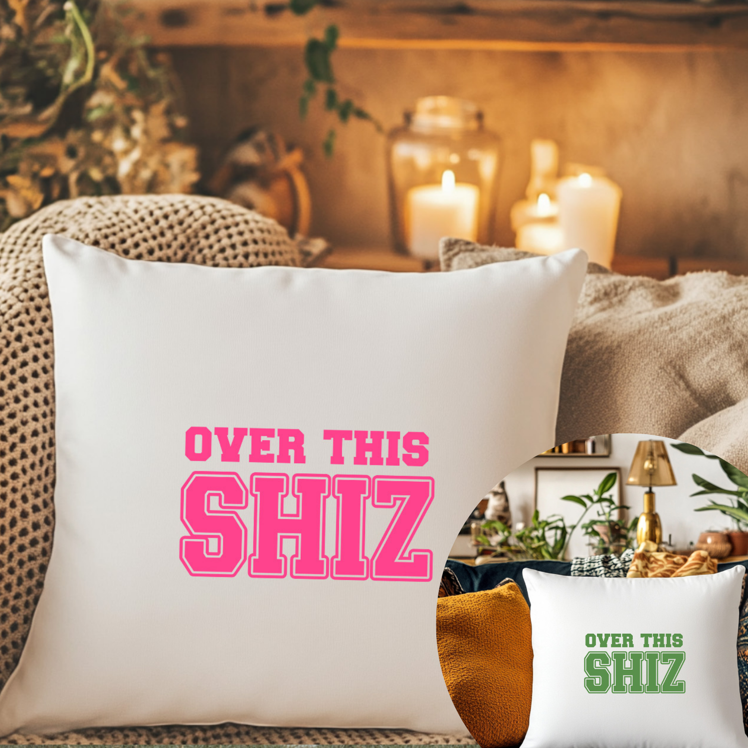 Over This Shiz - Wicked Inspired Throw Pillow