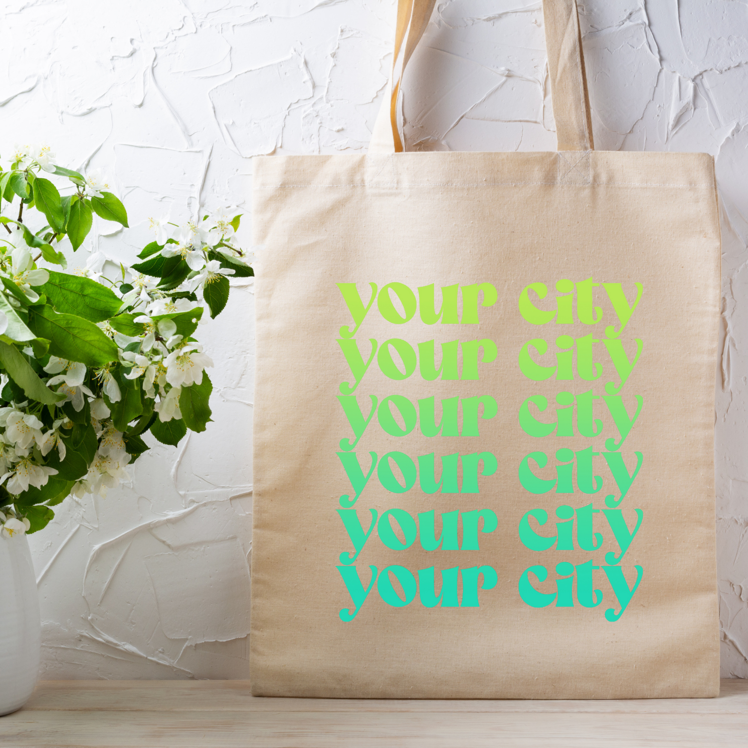 Custom / Your City - Ombre Cities Collection - Full Color Tote (Blue, Green, or Orange)