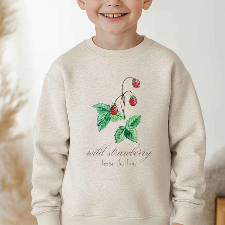 Wild Strawberry - Kid's Sweatshirt - Oatmeal