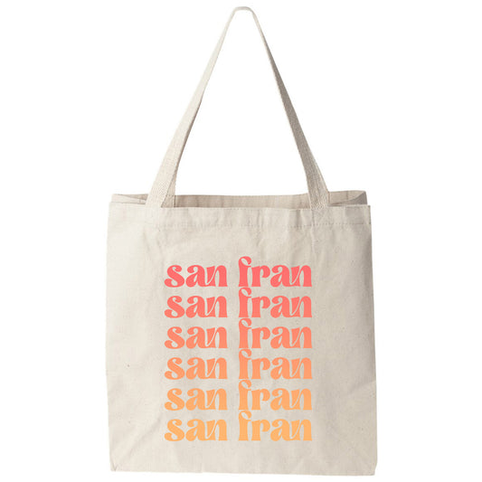 a tote bag with the words san francisco printed on it