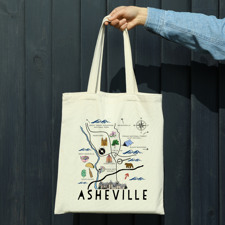 Asheville Map - Full Color Tote