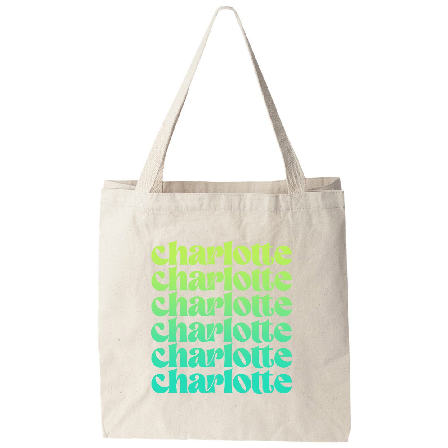 a tote bag with the words charlotte charlotte on it