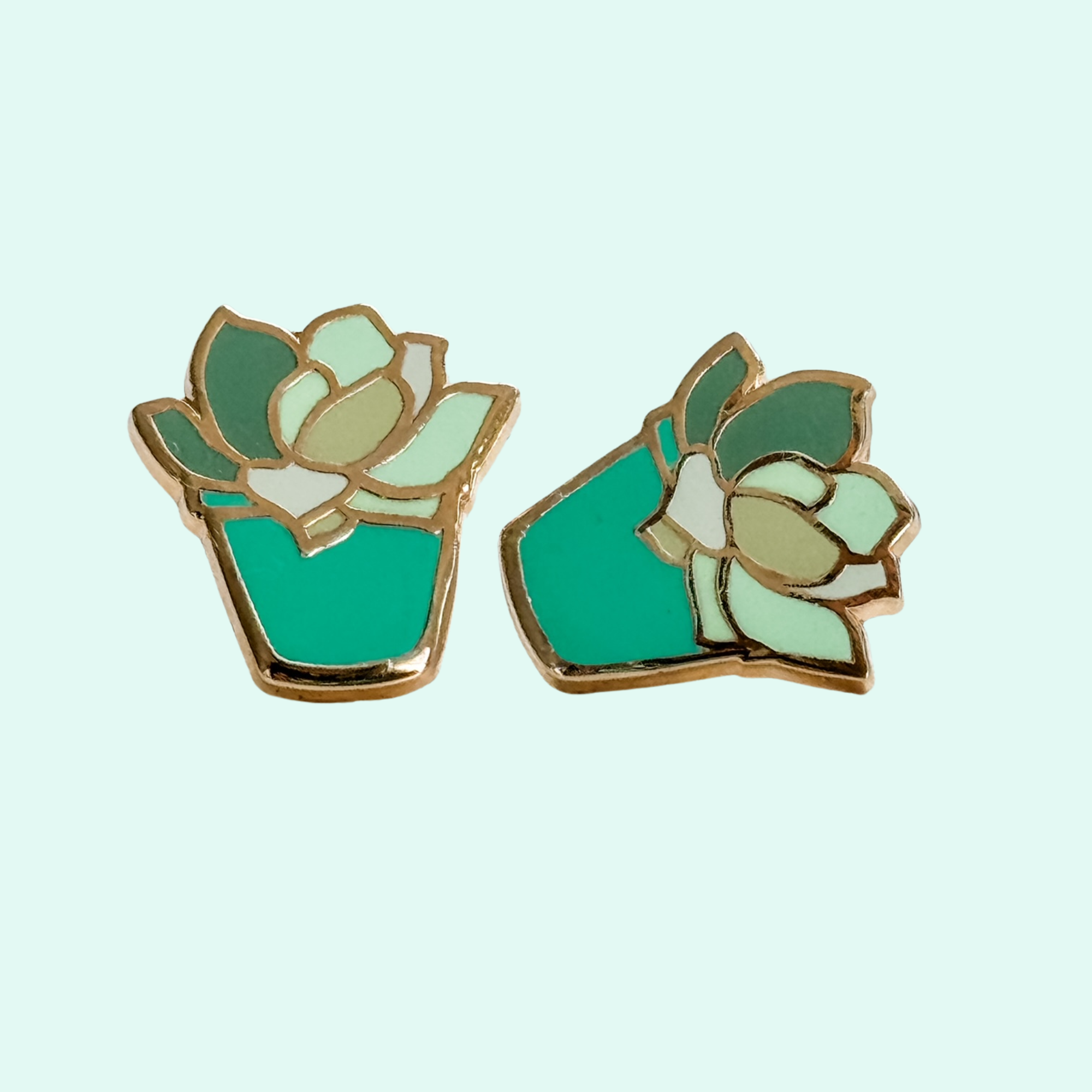 SALE Plant Earrings - 22k Gold Plated Studs