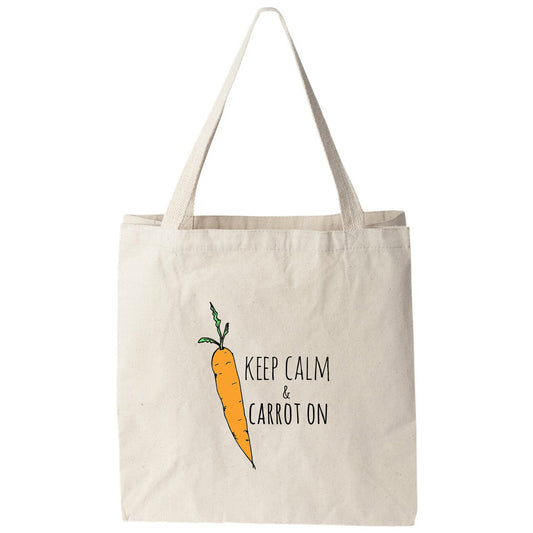 a canvas bag with a carrot on it