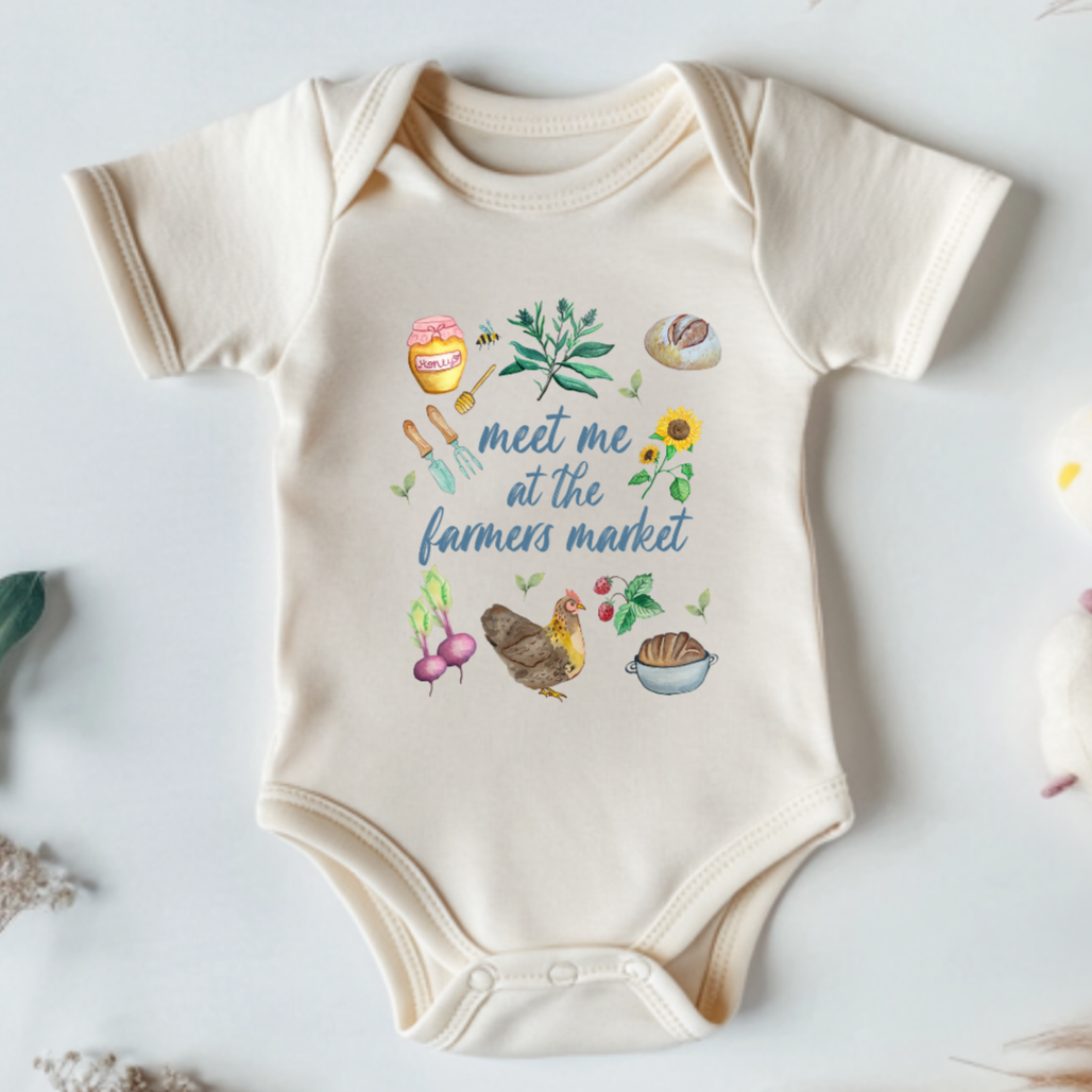 Meet Me At The Farmers Market - Onesie - Natural