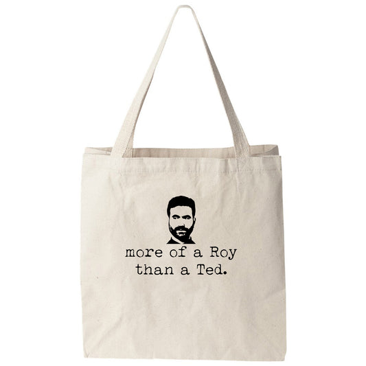 a tote bag with a picture of a man with a beard