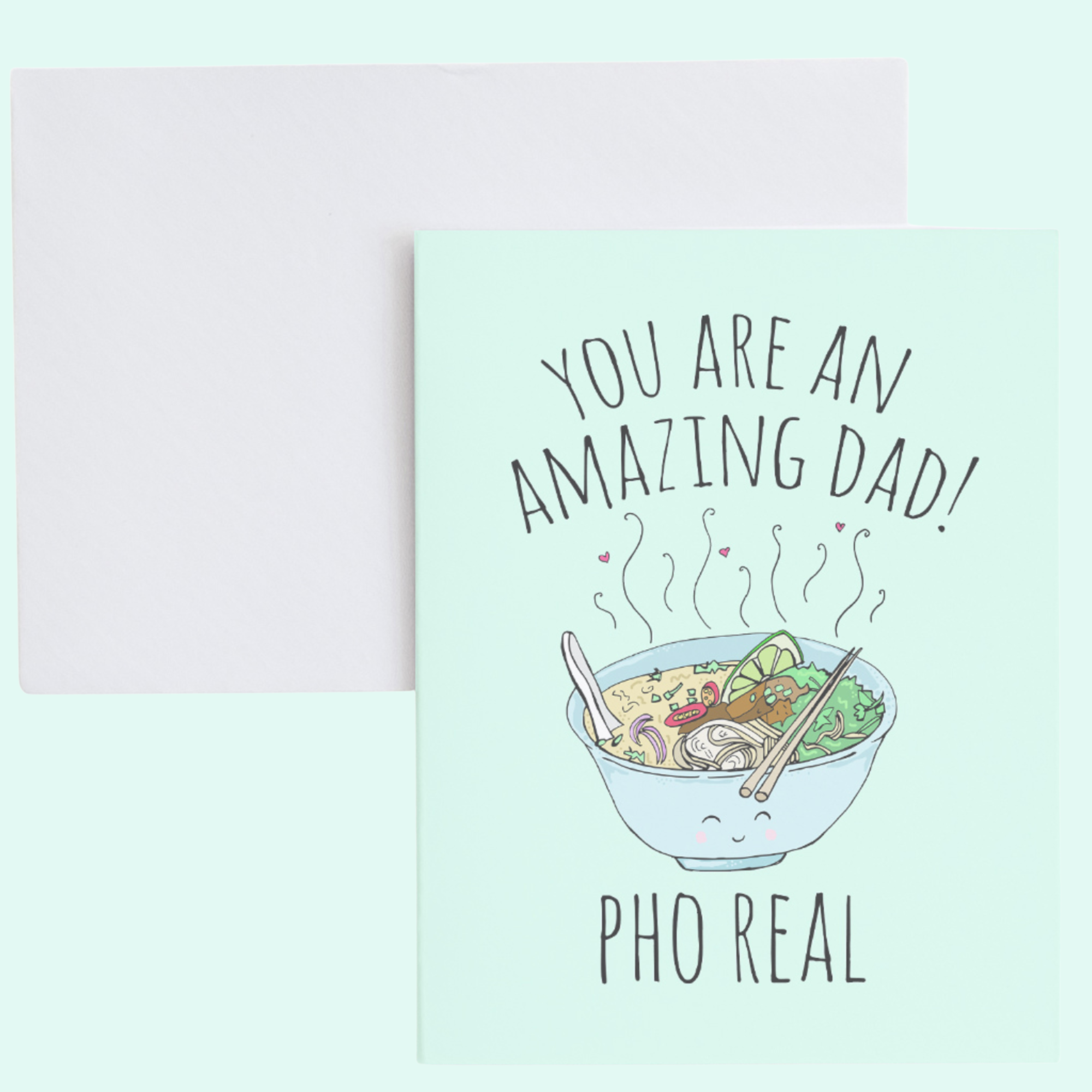 a card with a picture of a bowl of food