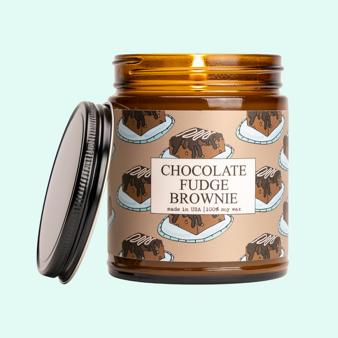 Chocolate Fudge Brownie Scented Candle - 9oz Glass Jar Soy Candle - MoonlightMakers